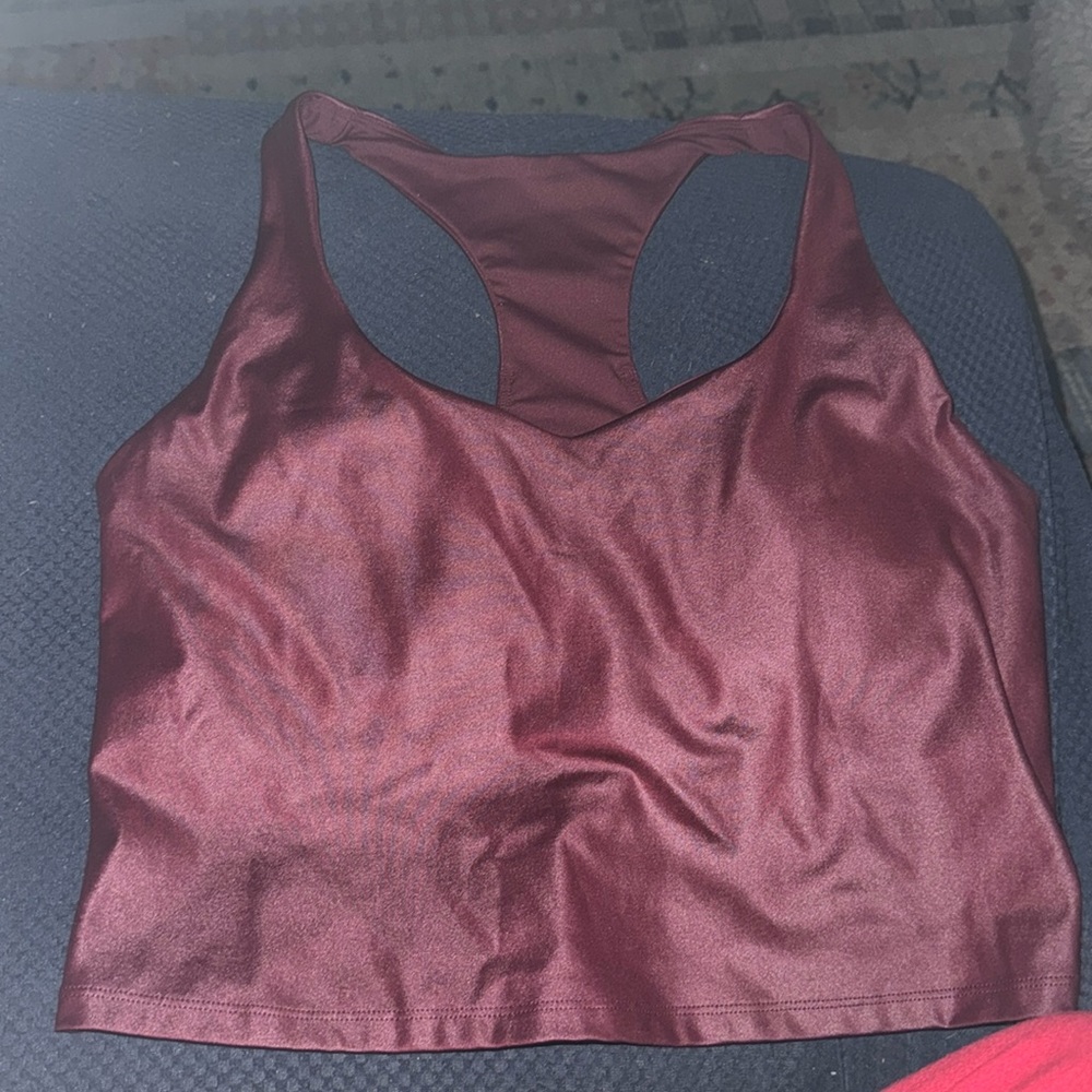 Fabletics Shine Merlot Crop Tank